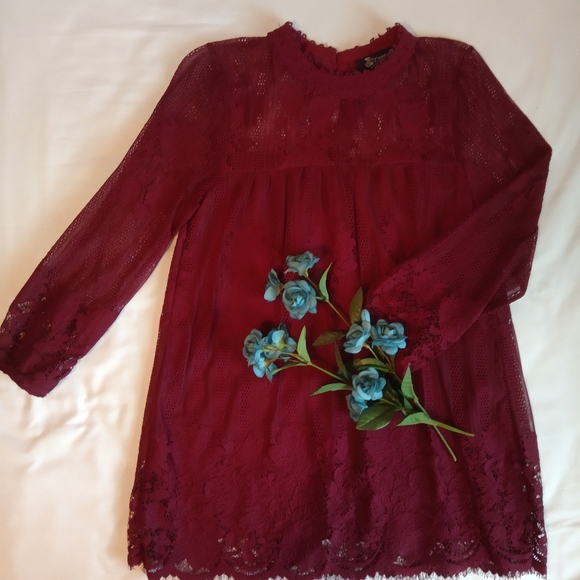 Lace Berry Babydoll Top Blouse - Picture 1 of 4